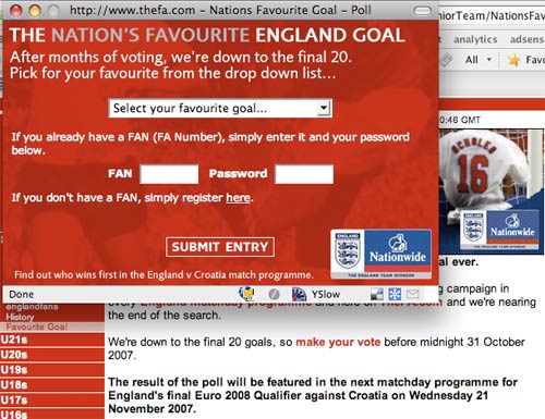 Nation's Favourite Goal vote