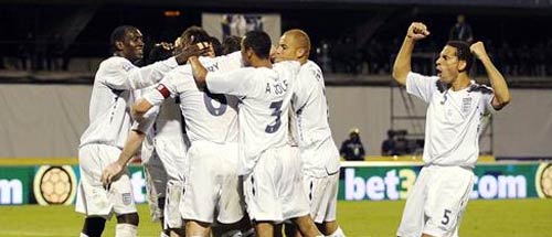 England celebrate in Croatia