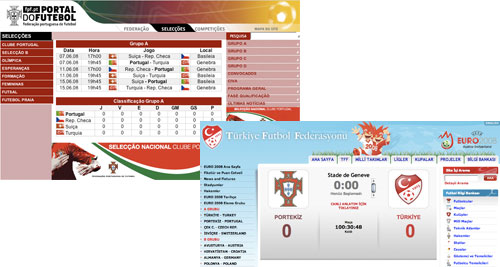 Portugal and Turkey FA web sites