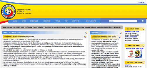 Romanian FA homepage