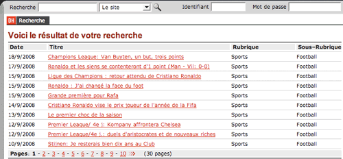 La Dernière Heure cmpact search results