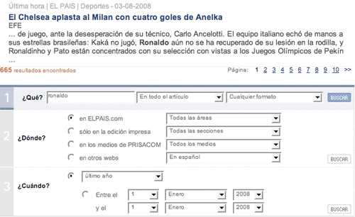 El País advanced search footer