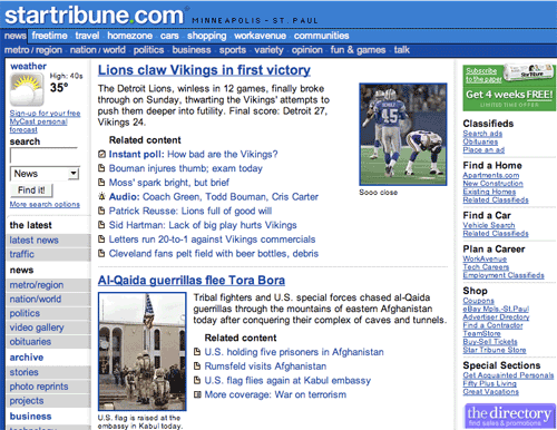 Minneapolis Star Tribune in 2001