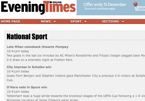 Glasgow Evening Times live sport headlines