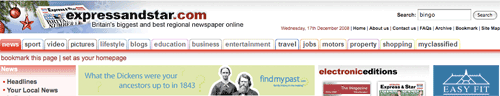 Express & Star Christmas masthead with search box