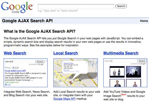 google images search api. Google AJAX Search API Wizards. If, like me, the last bit of JavaScript 