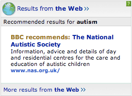 BBC web results for 'autism'