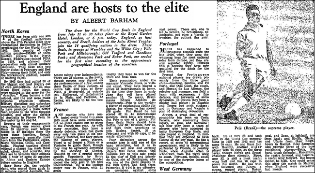 1966 World Cup draw preview in The Guardian