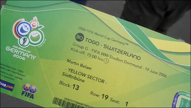 Ticket for Togo-Switzerland Ticket