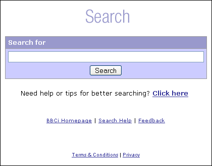 BBCi Search homepage