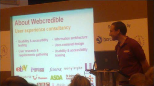 Trenton of Webcredible talks