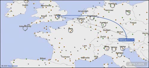 Skyscanner flight search