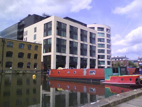 Kings Place viewed from the London Canal Museum