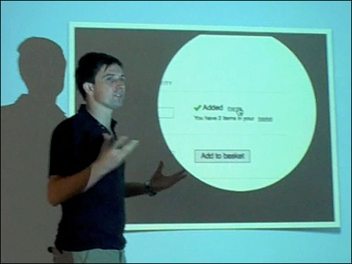 James Box and a video clip demonstrating an interaction design