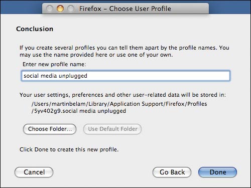 Setting up a new Firefox profile