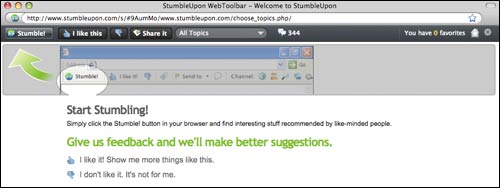 StumbleUpon final screen