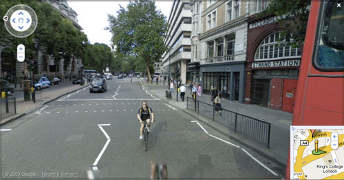 Google Street View of Aldwych Station