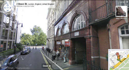 Google Street View of Down Street
