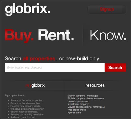 Globrix homepage