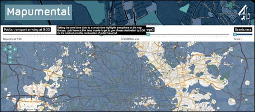 Mapumental image of London centred on Kings Cross