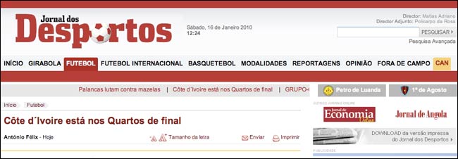 Jornal de Sportos masthead