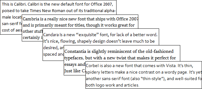 New fonts in Microsoft Vista and Windows 7