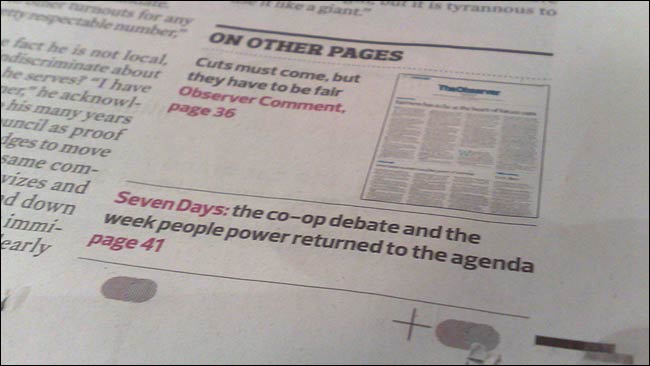 On Other Pages navigation in The Observer