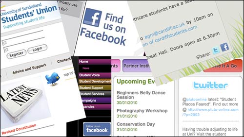 Student Union sites littered with social networking logos