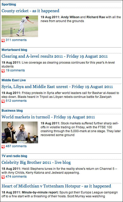 Guardian Liveblogs