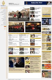 Al Jazeera homepage