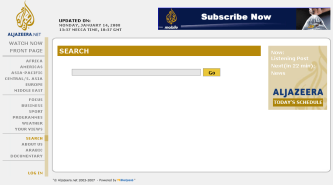 Al Jazeera search interface