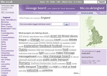 BBC message boards beta with taged threads
