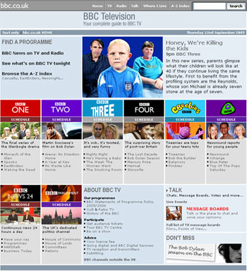 Previous BBC TV site