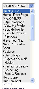 Screenshot of The Express quick link module