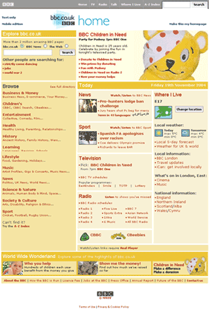 2004 BBC homepage special for Children in Need