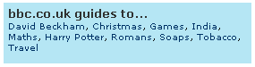 Links through to bbc.co.uk guides on the BBC homepage