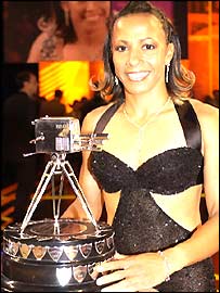 Kelly Holmes with the BBC Sports Personality of the Year award