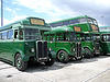 A Display Of Vintage Green Line Buses