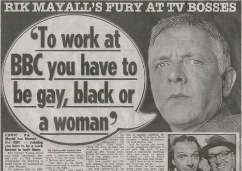 Rik Mayall in The Sun