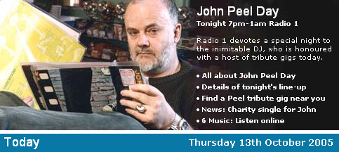 John Peel promo on the BBC homepage