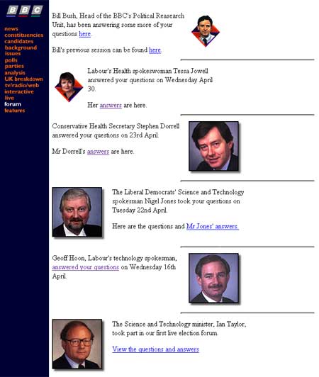 BBC Election 97 Forum