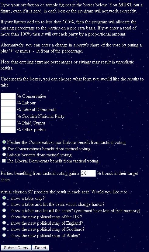 The BBC's Virtual Election '97 Calculator