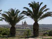 The view of the dome at Xewkija from the Ggantija Temples in Xaghra