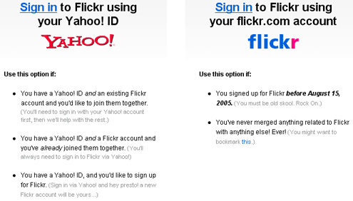 Flickr's login decision path