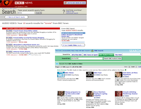 Comparison of the new and old A/V listings from the BBC