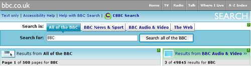 BBC Search doesn't have a search box in the toolbar anymore