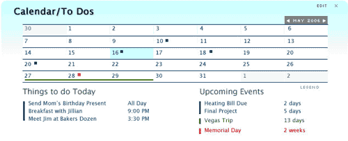 BBC personal events calendar from Addam's BBC Redesign 2.0