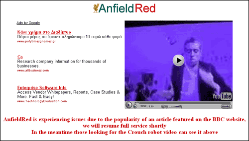 AnfieldRed emergency holding page