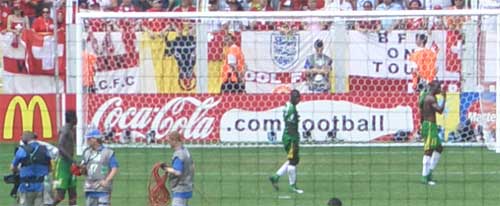 Coca-Cola advert at the Switzerland - Togo World Cup match