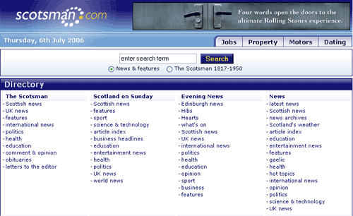 The Scotsman's search page